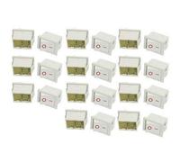 Interrupteur 20 X Bleu Blanc SPST On-Off Boat Rocker Switch 6A AC 250V