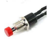 Interrupteur 2PCS PBS-110 Petit interrupteur à bouton-poussoir 7mm Jog réinitialisation automatique sans Loc avec fil 20cm(Red 20cm)