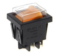 Interrupteur 4 cosses orange, avec protection