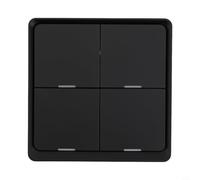 Interrupteur 4 interrupteurs pour Tuya pour éclairage intelligent Zigbee - Contrôle multi-appareils - Panneau tactile sans fil - Noir