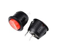 Interrupteur à bascule 1 pièces/5 pièces/10 pièces 20mm interrupteur à bascule de Type rond SPST 2Pin interrupteur d'alimentation de carte déformée marche-arrêt interrupteur industriel (Color : Nero