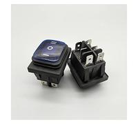 Interrupteur à bascule 1 pièces Kcd4-203 20A/250VAC 30x22 interrupteur étanche 6 broches DPDT on Off on 12V 220V rouge vert lumière LED(Blu,12V)
