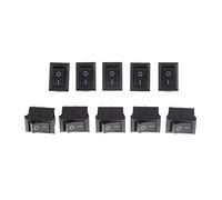 Interrupteur à bascule 10 pièces/lot KCD1 15 * 10mm 2PIN interrupteur de bateau SPST Snap-in sur Off Micro Position 3A/250V Mini(Nero)