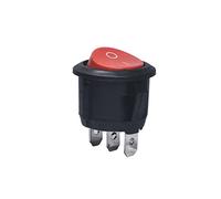Interrupteur à bascule 10pcs 20pcs KCD1-105 23MM SPST 3Pin 250V 6A Forme de bateau ronde Interrupteur rouge et noir Embarqué ON Off Position de l'interrupteur à bascule Cuivre interrupteur industriel