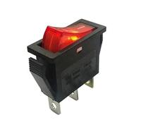 Interrupteur à bascule 12 V 16 A 3 broches pour voiture - Éclairage rouge - Avec fixation au cadre à vis - Dimensions du cadre : 32 x 14 mm