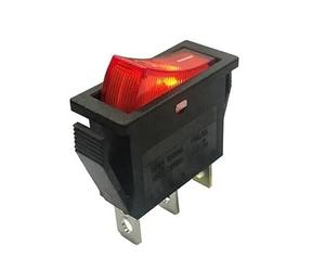 Interrupteur à bascule 12 V 16 A 3 broches pour voiture - Éclairage rouge - Avec fixation au cadre à vis - Dimensions du cadre : 32 x 14 mm