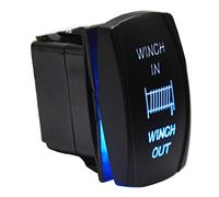 Interrupteur à bascule 12 V 24 V avec lumière LED bleue pour voiture, bateau, camion, ATV, UTV Treuil d'entrée ou de sortie