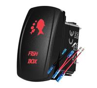 Interrupteur à Bascule 12V, Interrupteur Interchangeable étanche, essuie-Glace électrique, lumière de Recherche on-Off/momentané for Voiture Camion RV Bateau Machine Rouge(Fish Box)