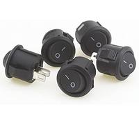 Interrupteur à bascule 16 mm de diamètre Petit interrupteur à bascule rond for bateau Noir Mini rond Noir Blanc Rouge 2 broches ON-Off (Color : Red 5PCS)(Black 5pcs)