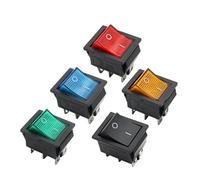 Interrupteur à bascule 2 positions KCD4 ON-OFF 4P/6P, équipement électrique avec interrupteur d'alimentation lumineux 16 A 250 V CA/20 A 125 V, 100 pièces(Blue-100PCS,6 Pins)