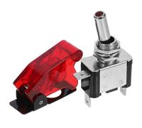 Interrupteur à Bascule 20a 12mm 12v Voyant LED Rouge | Protection Anti-activation, Capot Anti-poussière, Plastique et Fer, pour Projets de Modification Automobile