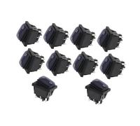 Interrupteur à bascule 2D6P-BLUE 30 x 22 mm, LED rouge, 220 V, 16 A, 250 V CA, KCD4-201, DPST, 6 broches, 10 pièces Controls Switches