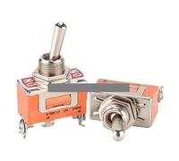 Interrupteur à bascule 3 broches SPDT 3 bornes ON-ON 15 A 250 V E-TEN 1121, 2 pièces, orange