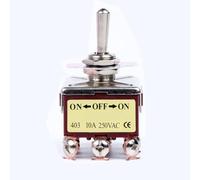 Interrupteur à bascule 380V 10A Commutateurs de réinitialisation automatique momentanés ON/OFF/ON 12 broches en cuivre Interrupteur à bascule miniature en métal à 3 positions E-TEN-403