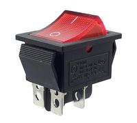 Interrupteur à bascule 4 broches 16 A 250 V AC 28 x 21 mm - Bascule rouge - Éclairage LED
