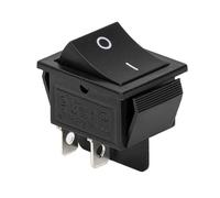 Interrupteur à bascule, 4 broches, 16 A, 250 V CA, 125 V CA, 20 A, (6 V, 9 V, 12 V, 24 V, 125 V CA/CC), noir, rectangulaire, dimensions d'encastrement : 28 x 21 mm, 2 pôles ON/OFF