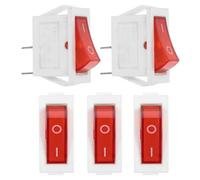 Interrupteur à Bascule 5 Pièces 6 A 250 V pour Distributeur D'eau | Bouton Bateau Blanc Abs, 2 Positions et Voyant Rouge, Remplacement pour Appareils Domestiques