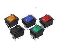 Interrupteur à bascule 5 pièces KCD4 interrupteur à bascule interrupteur d'alimentation auto-verrouillage 2 positions 4 broches avec lumière 15A 250VAC/20A 125VAC 32*25mm ( Color : Mixed 5pcs )