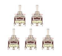 Interrupteur à Bascule 5Pcs 15A 250V AC ON-OFF-ON 3 Broches 3 Positions Mini Interrupteur à Bascule avec Trou de Montage de Vis 12mm