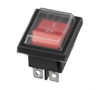 Interrupteur à bascule à 2 pôles avec lumière et capuchon intégrés, bornier à 4 broches, capacité de 16 a 250 V, couleur noir rouge, design d'installation rapide pour remorque de bateau, voiture