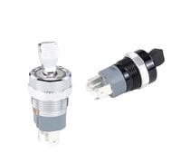 Interrupteur à bascule à deux positions, 16 mm, en métal, verrouillage, avec indicateur lumineux, sélecteur à bascule, corps argenté/noir(Yellow Light,Black Oxide,3-6V)