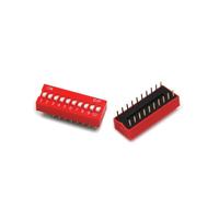 Interrupteur à bascule à insertion directe, bouton-pression plat, 2,54 mm, 1/2/3/4/5/6/7/8/9/10/12 broches, cadran rouge, marche/arrêt, 20 pièces(10P)