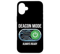 Interrupteur à Bascule Amusant en Mode diacre Always Rdy Christian Church Coque pour iPhone 16 Plus