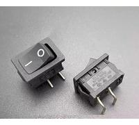 Interrupteur à bascule Compatible PS8A, interrupteur marche-arrêt SPST à 2 broches avec broches à angle droit, interrupteur d'alimentation à panneau noir 12A 250V AC, 1 paquet