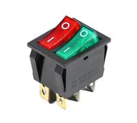 Interrupteur à Bascule de la série KCD3 de 1 à 100pcs sur l'interrupteur électrique 3 Position 3 Position 16A 250V 20A 125VAC Compatible avec Les Voitures DE Carre(Red Green Light)