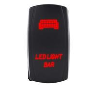 Interrupteur à Bascule de Lumière à LED 12V 24V, Bar à Bascule à 5 Broches Interrupteur à Bascule à Bascule sur le Camion de Bateau (Lumière rouge)