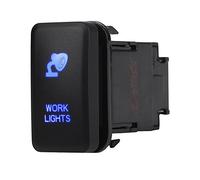 Interrupteur à bascule de Voiture, Keenso 12V Commutateur à LED Bleu Contacteur de Commande ON/OFF 38.75 x 20.8mm avec Câble 200MM pour voiture (WORK LIGHTS)