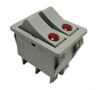 Interrupteur à bascule double lumière, 6 broches 16 A 125 V 250 V Interrupteur marche/arrêt avec double indicateur LED pour automobile bateau (gris)