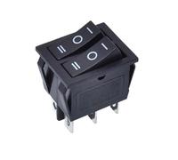 Interrupteur à bascule double noir KCD4 220 V, 6 broches, marche/arrêt, for bateau LTRAJUYNH