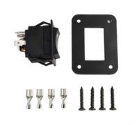 Interrupteur à bascule DPDT marche/arrêt à 4 broches avant et arrière pour camping-car pour jacks stabilisateurs, boîtier en plastique contacts en laiton argenté, 20 A 50 VDC 15 A 250 VAC, noir