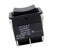 Interrupteur à bascule électrique industriel 6 broches marche/arrêt, 125 V, noir, commande manuelle for HY12-9-3