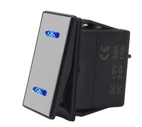 Interrupteur à bascule en aluminium, taille de montage 37 x 21 mm, DPDT bipolaire à double lancer, témoin lumineux LED doux, pour véhicules 12 V/24 V et utilisation maritime