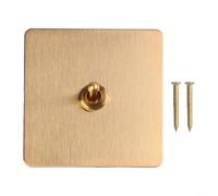 Interrupteur à bascule en laiton, 16 A 220 V AC, montage mural, 1/2/3/4 interrupteurs, plaque de recouvrement et module d'interrupteur style vintage, type 86 (1 vitesse)