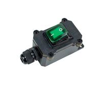 Interrupteur à bascule en ligne avec témoin lumineux, IP65, boîtier étanche, commande marche/arrêt et interrupteur à bascule pour appareils extérieurs (C)