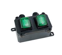 Interrupteur à bascule en ligne avec voyant lumineux, IP65, boîte étanche, commande marche/arrêt, interrupteur à bascule pour appareils extérieurs (F)