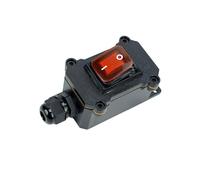 Interrupteur à bascule en ligne avec voyant lumineux, IP65, boîtier étanche, commande marche/arrêt et interrupteur à bascule pour appareils extérieurs (B)