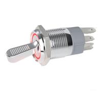 Interrupteur à bascule en métal 16 mm 2 positions 10 A éclairé à levier à bascule avec points de contact argentés pour utilisation électrique industrielle (D)