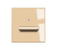 Interrupteur à bascule en verre plaqué or avec indicateur LED ; prise murale, 5 V 2,1 A, AC110-250 V.(1 Gang 2 Way)