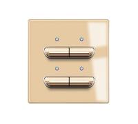 Interrupteur à bascule en verre plaqué or avec indicateur LED ; prise murale, 5 V 2,1 A, AC110-250 V.(4 Gang 2 Way)