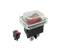 Interrupteur à bascule encastrable 19 x 13 mm, avec couvercle étanche, 2 broches (4 broches), rouge (5)