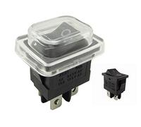 Interrupteur à bascule encastrable 19 x 13 mm, avec couvercle étanche, (4 broches) ON-OFF 250 V (1)