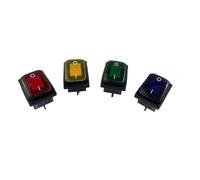 Interrupteur à bascule étanche 30x22 LED rouge 220 V avec lumière illuminée 16 A 250 V CA KCD4-201 DPST Interrupteur 4 broches 6 broches(Red Light,6PIN_1PCS)