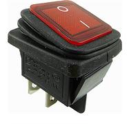 Interrupteur à bascule étanche à 2 pôles (4 broches) ON-OFF 250 V 16 A, rouge éclairé (1)