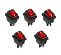 Interrupteur à bascule étanche à LED rouge DPST 20 A 250 VAC IP67 Protection 30 x 22 mm Ouverture du panneau Connexion rapide