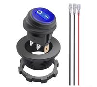 Interrupteur à bascule étanche haute performance avec voyant lumineux SPST 20 A à 12 V (rouge)