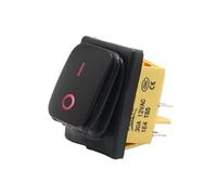 Interrupteur à bascule étanche IP67, 4 broches DPST, 30 A/250 V, robuste, avec LED, for applications automobiles, bateaux et marines (12 V/220 V, 30 x 22 mm).(Black Paint Red,24 V)